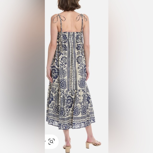 Farm Rio Blue Pineapple Garden Patterned Midi dress - Picture 2 of 16